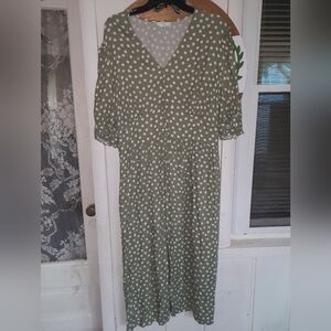 Polka Dot Green Dress